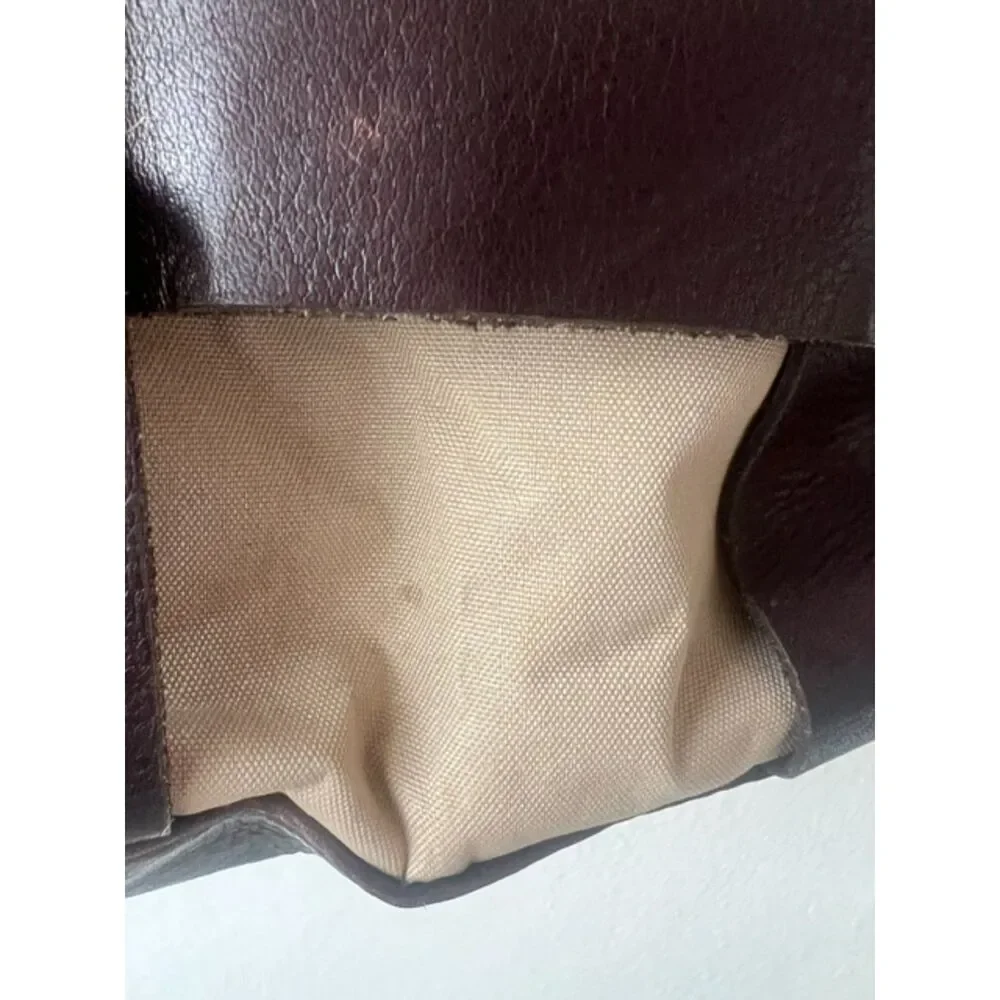 HARA Colombian Genuine Leather Trim Shoulder Bag Beige Brown Equestrian Style